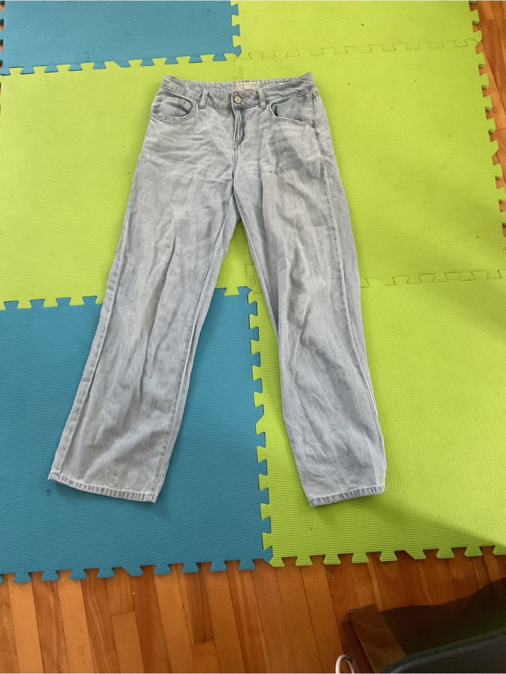 Light Wash Straight Leg Jeans
